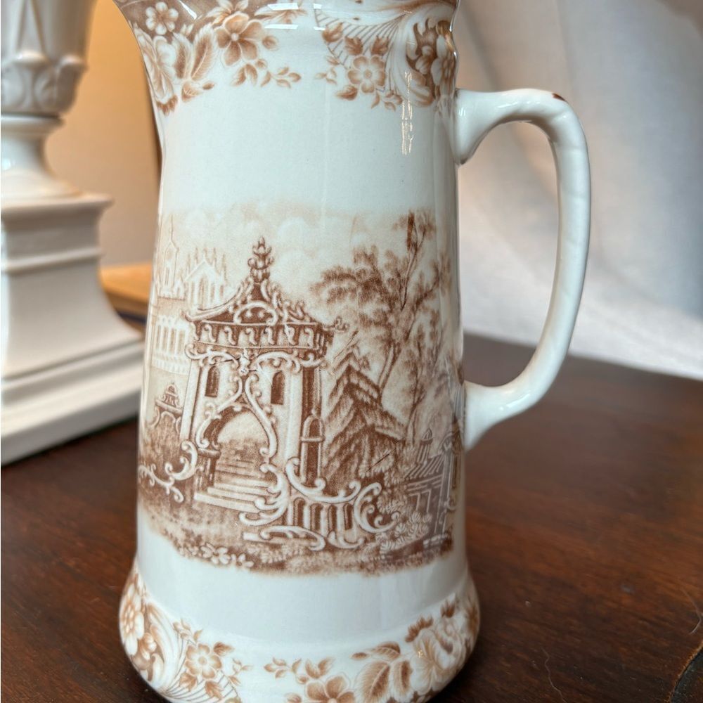 Early 20th Century Torquin Brown Pitcher Brown and White Royal Staffordshire - Picture 7 of 7